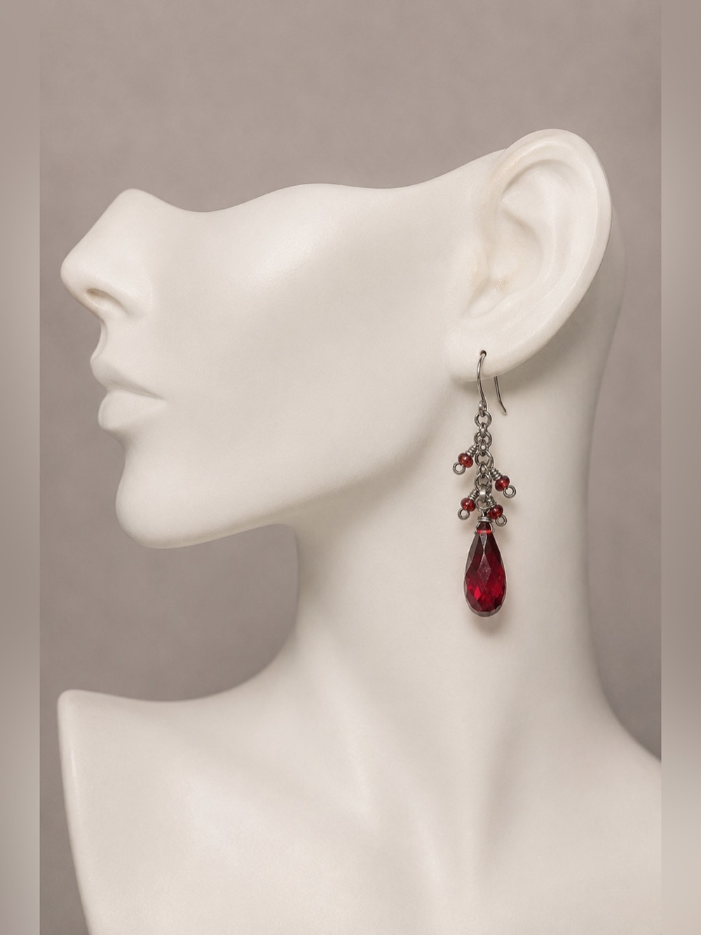 Elegant Sterling Silver and Paprika Dangle Earrings